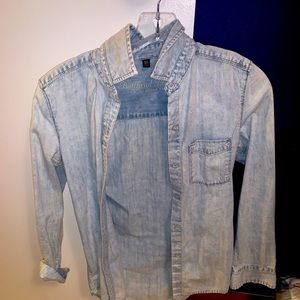 Light jean button up